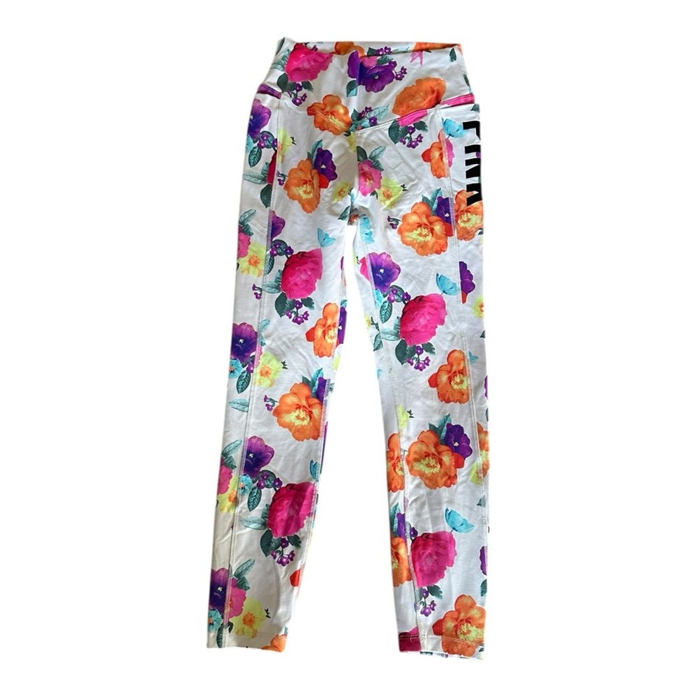 Victoria’s Secret PINK Ultimate Logo Sport Ankle Leggings – Floral Print, Size S - Picture 2 of 10